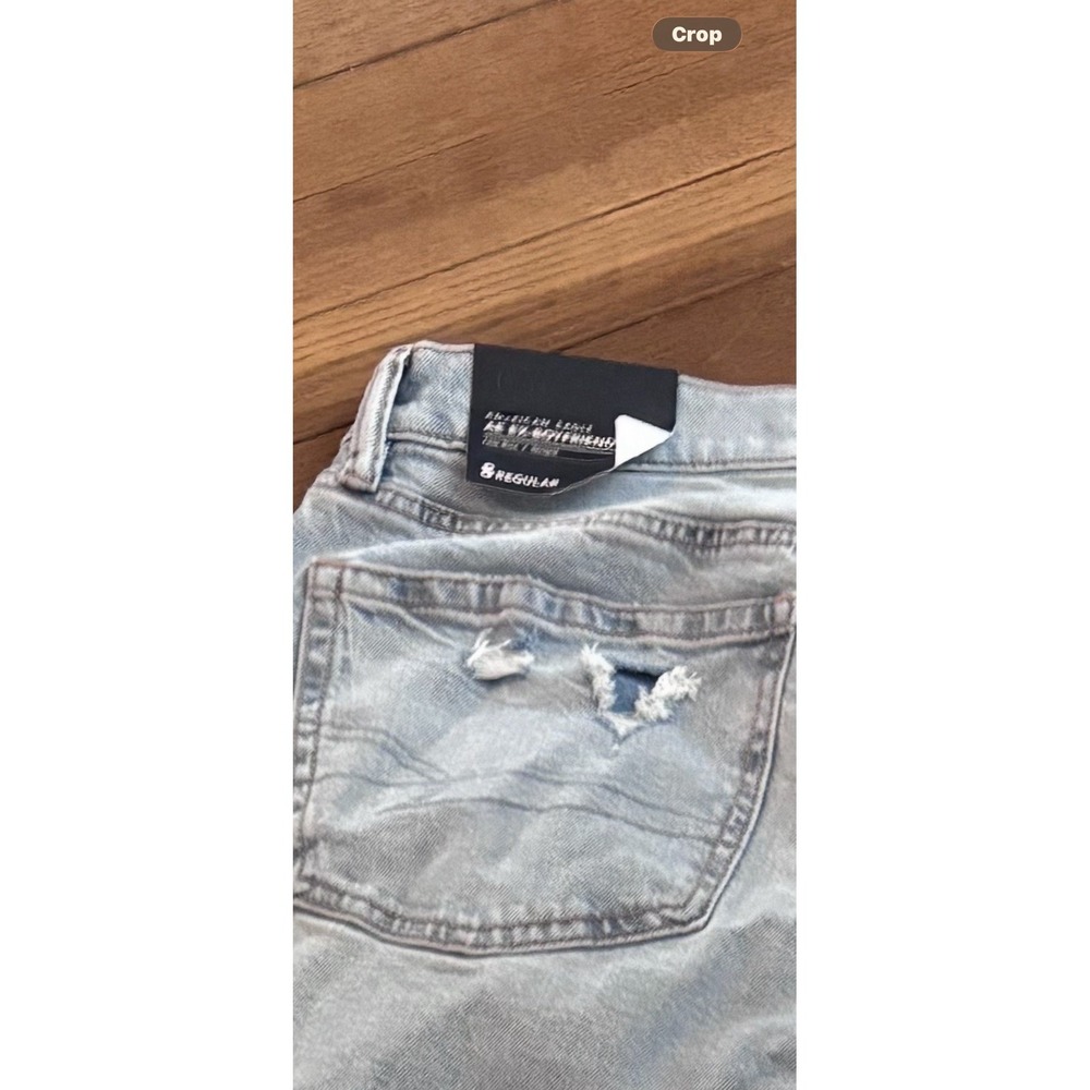 American Eagle Strigid  Boyfriend Jeans Sz 8 Reg New With Tags NWT Light Wash - Picture 5 of 5